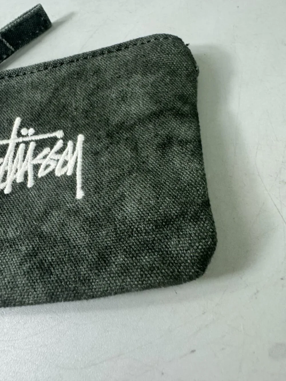 Stussy Unisex Canvas Coin Pouch Washed Black
